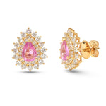 Pink Sapphire Diamond Earrings