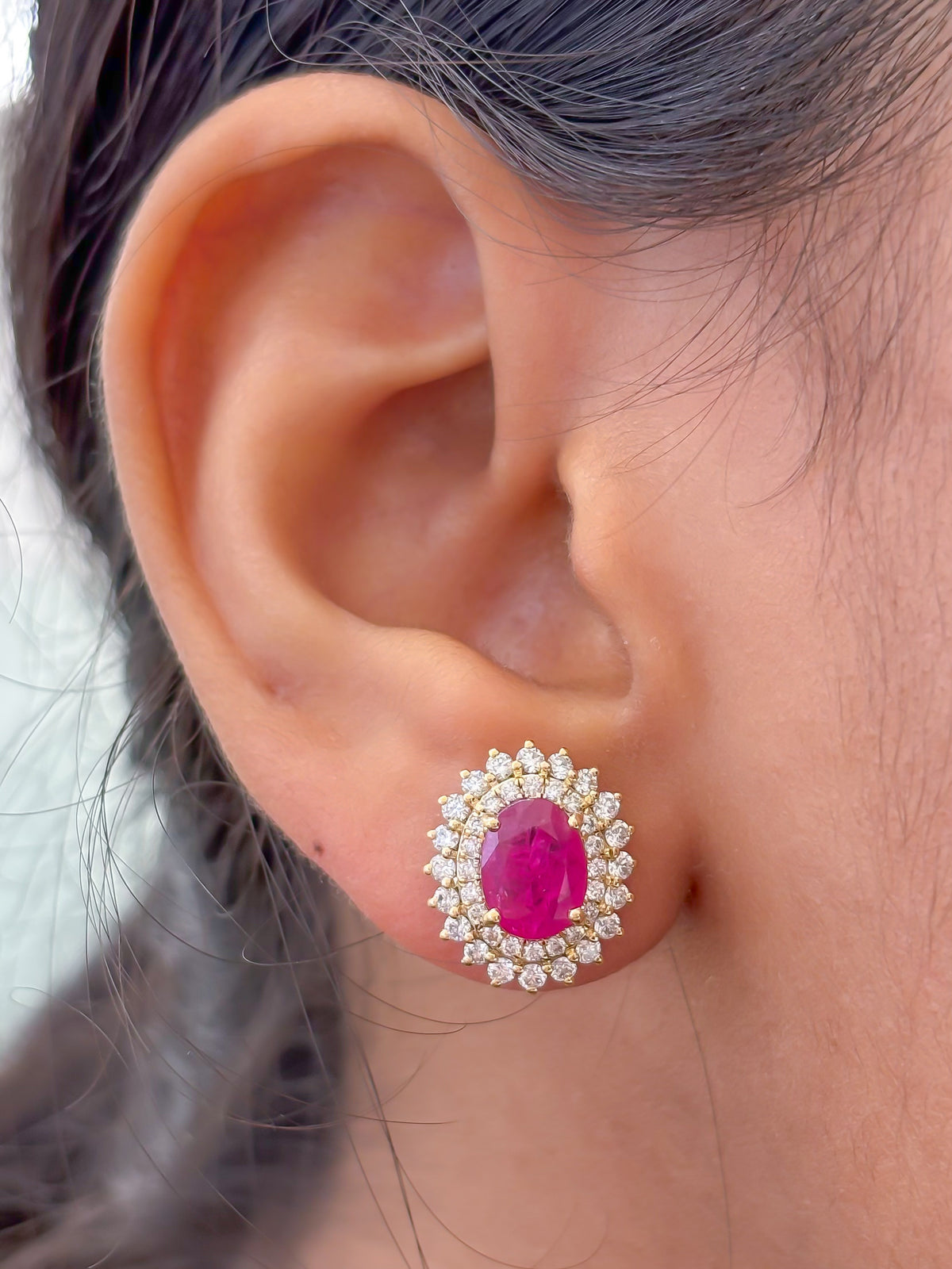 Ruby Diamond Earrings