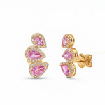 Pink Sapphire Diamond Earrings