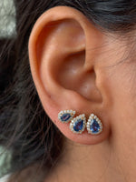 Blue Sapphire Diamond Earrings