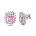 Pink Sapphire Diamond Earrings