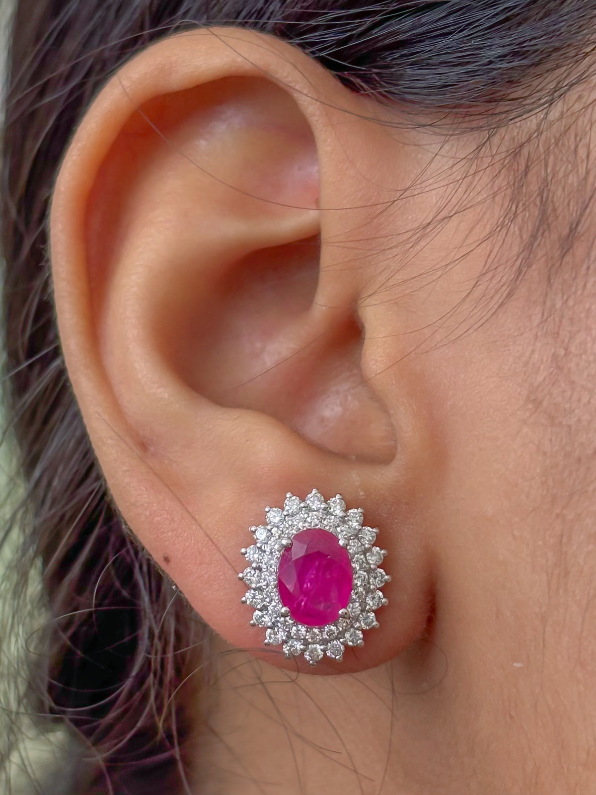 Ruby Diamond Earrings