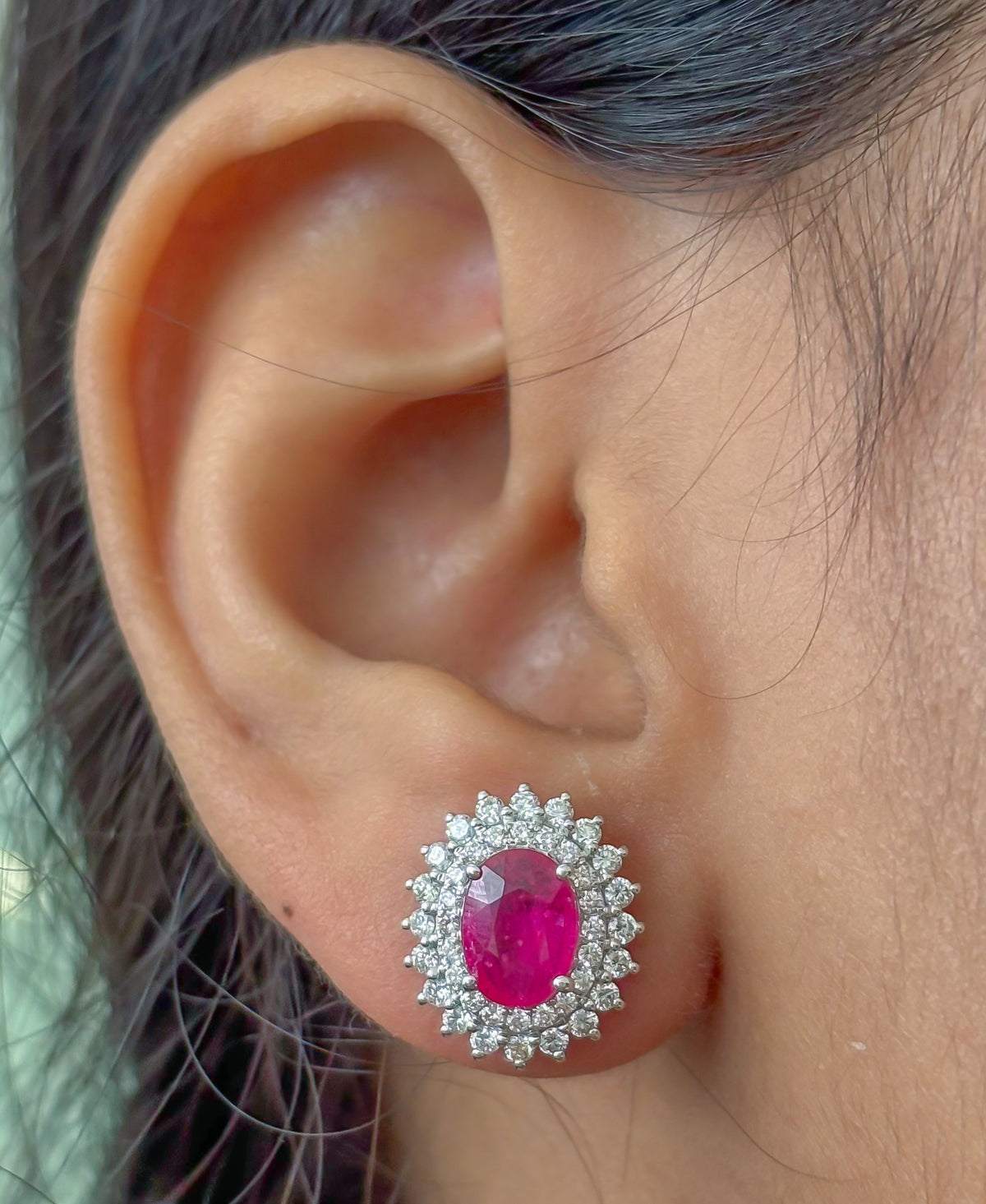 Ruby Diamond Earrings