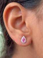 Pink Sapphire Diamond Earrings