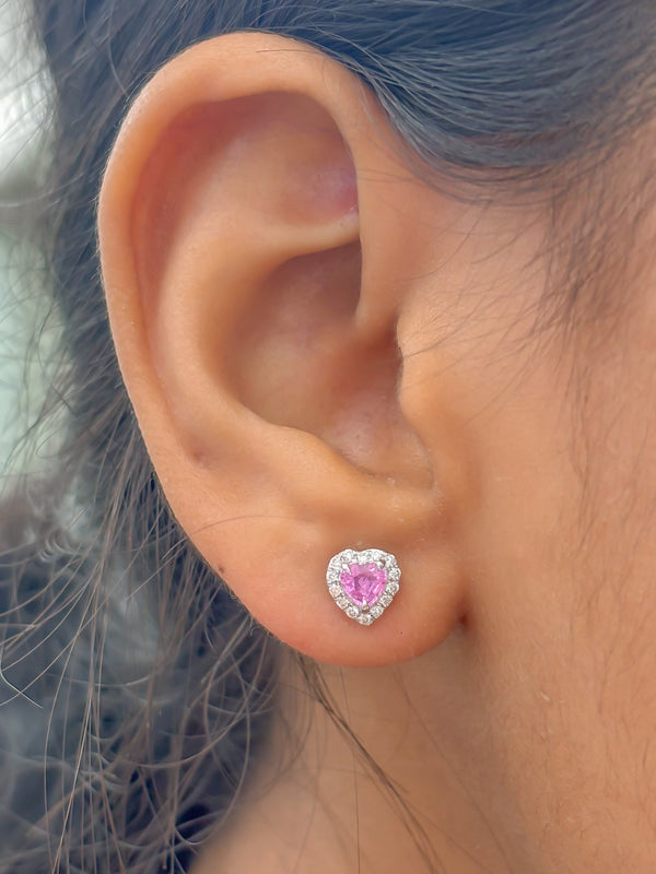 Pink Sapphire Diamond Earrings