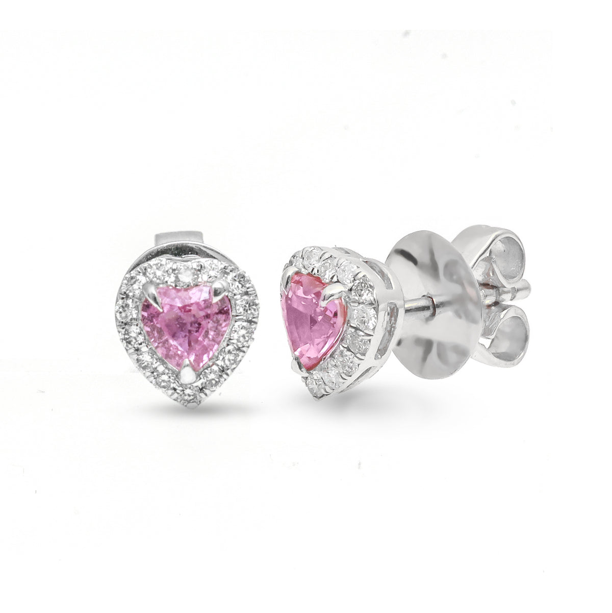 Pink Sapphire Diamond Earrings