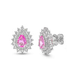 Diamond Pink Sapphire Earrings