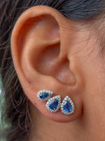 Blue Sapphire Diamond Earrings