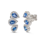 Blue Sapphire Diamond Earrings