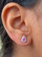 Pink Sapphire Diamond Earrings