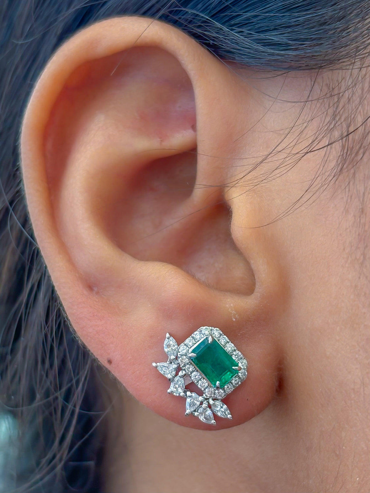 Emerald Diamond Earrings
