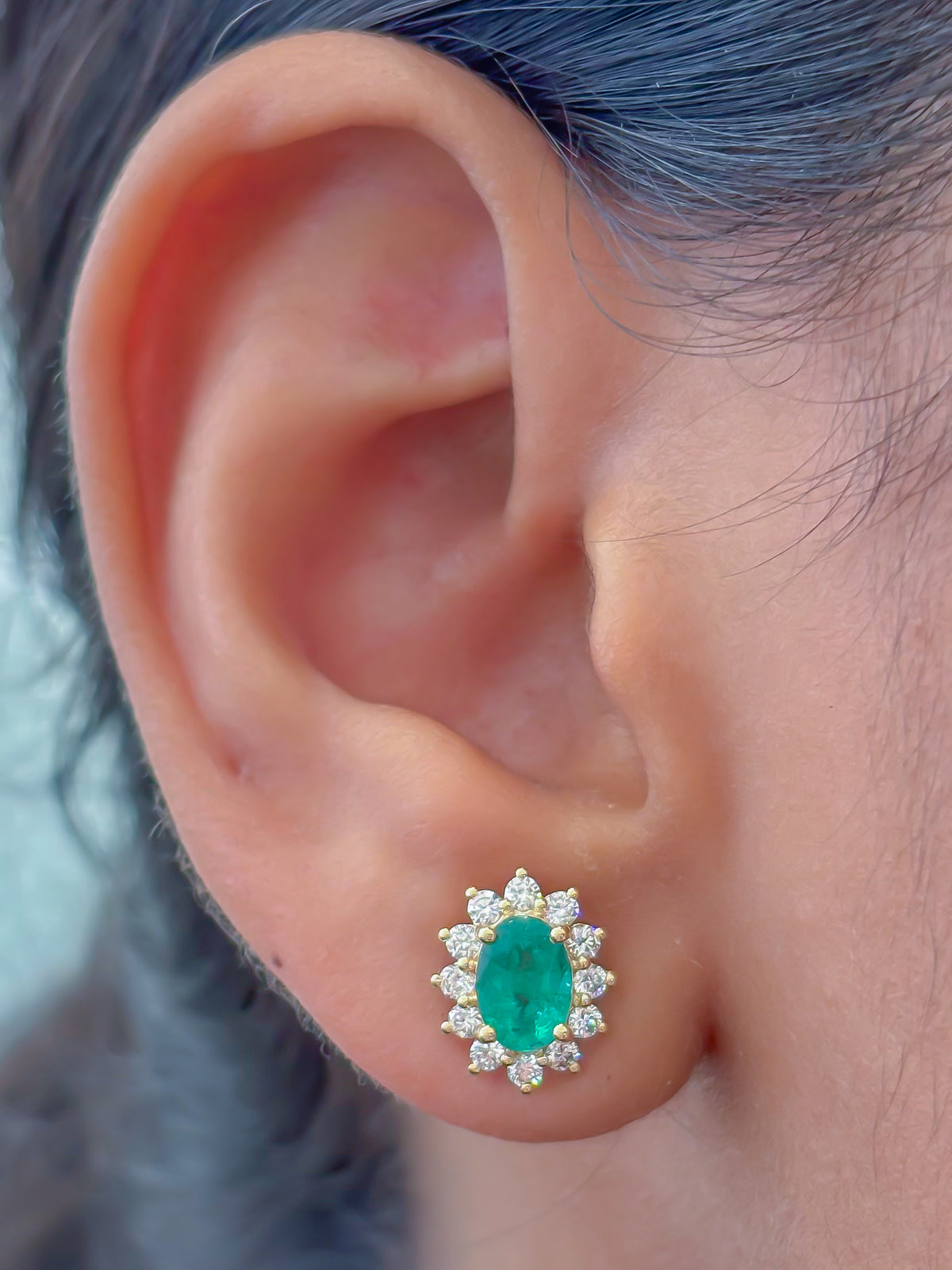 Emerald Diamond Earrings