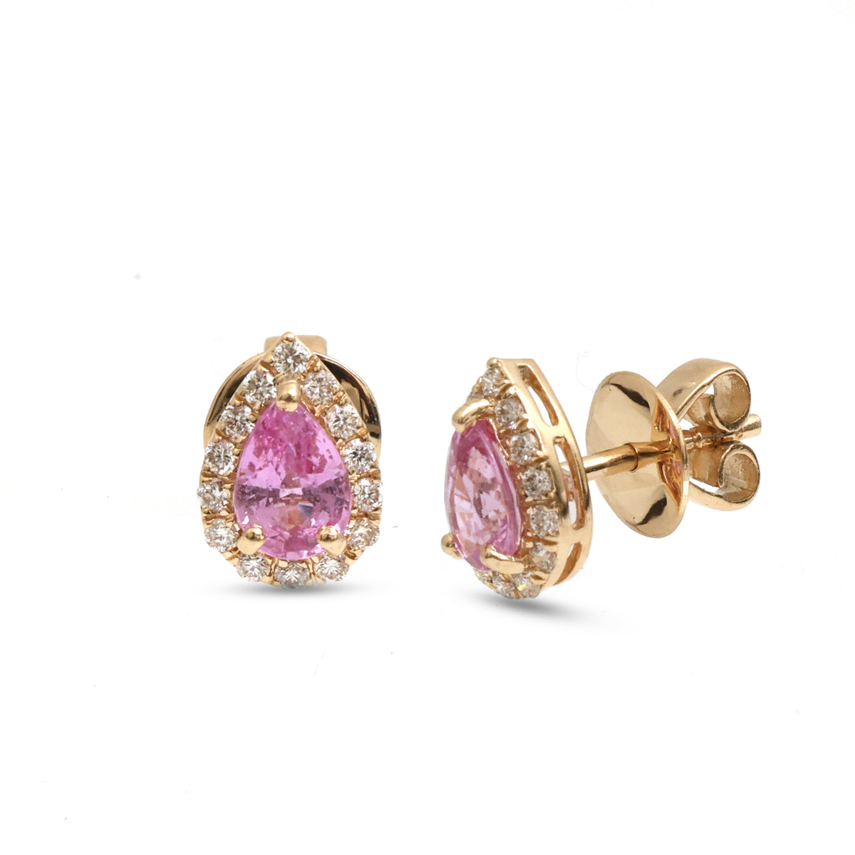 Pink Sapphire Diamond Earrings