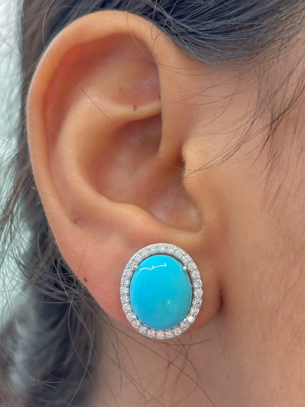 Turquoise Diamond Earrings