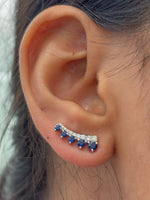Blue Sapphire Diamond Earrings