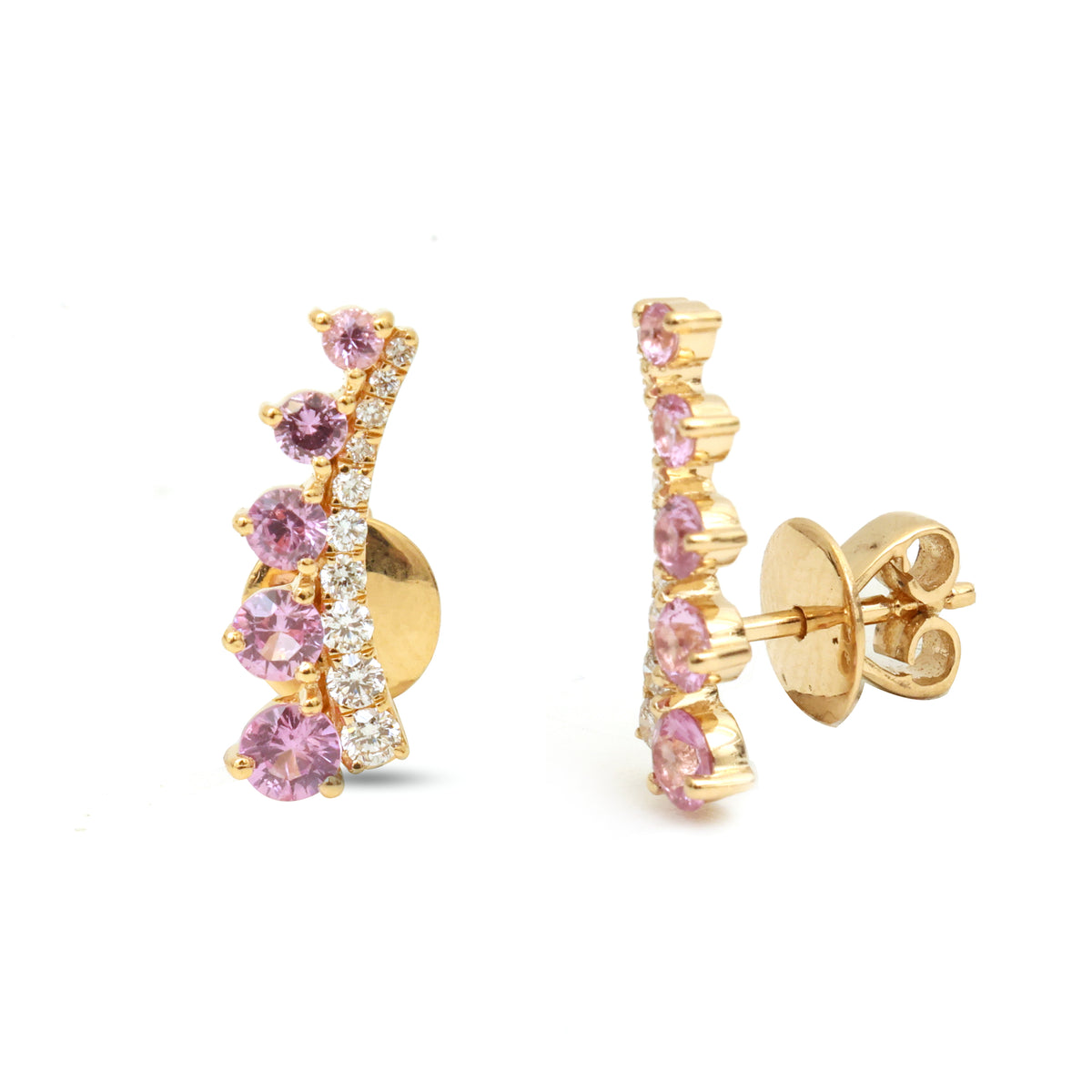 Pink Sapphire Diamond Earrings