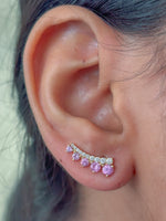 Pink Sapphire Diamond Earrings