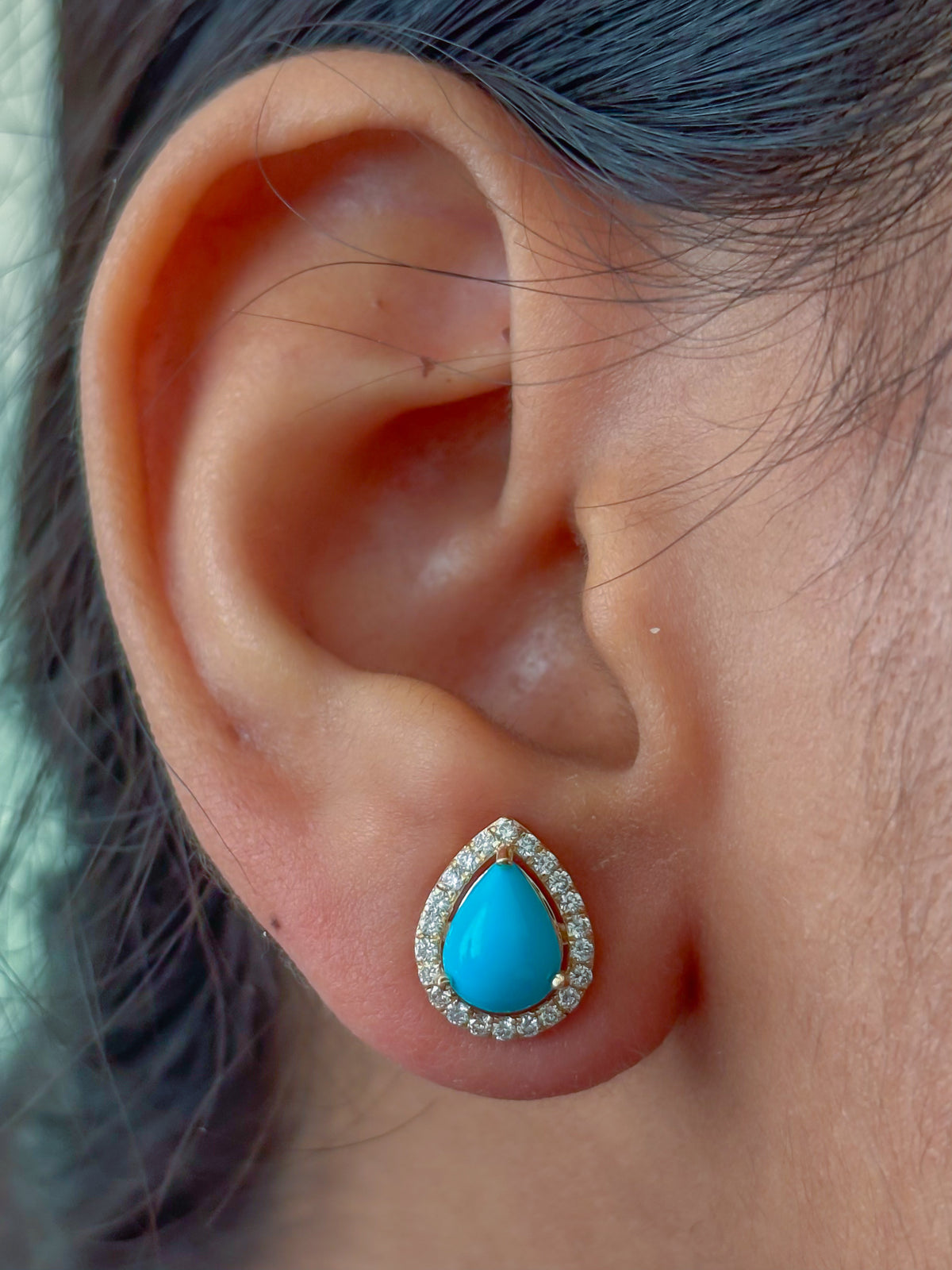 Turquoise Diamond Earrings