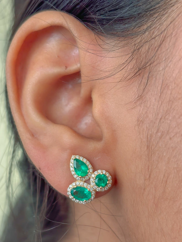 Emerald Diamond Earrings