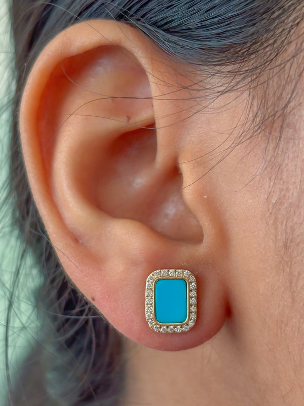 Turquoise Diamond Earrings