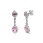 Pink Sapphire Diamond Earrings