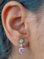 Pink Sapphire Diamond Earrings