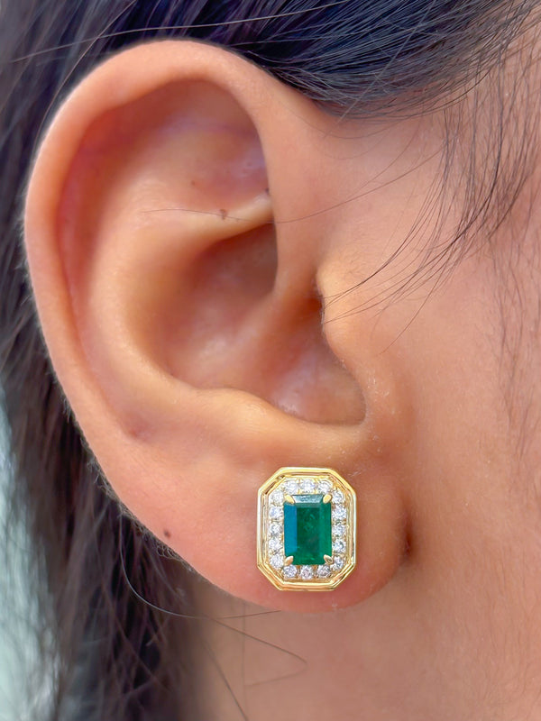 Emerald Diamond Earrings