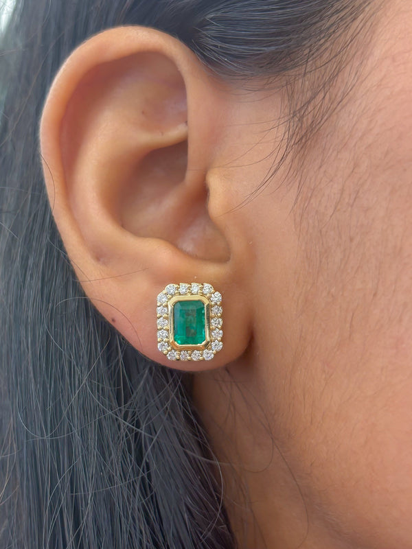 Emerald Diamond Earrings