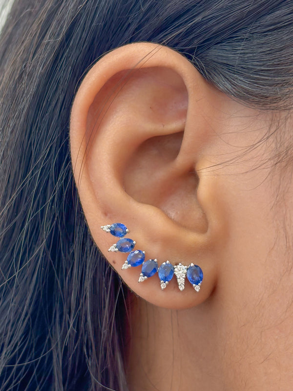 Blue Sapphire Diamond Earrings