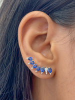 Blue Sapphire Diamond Earrings