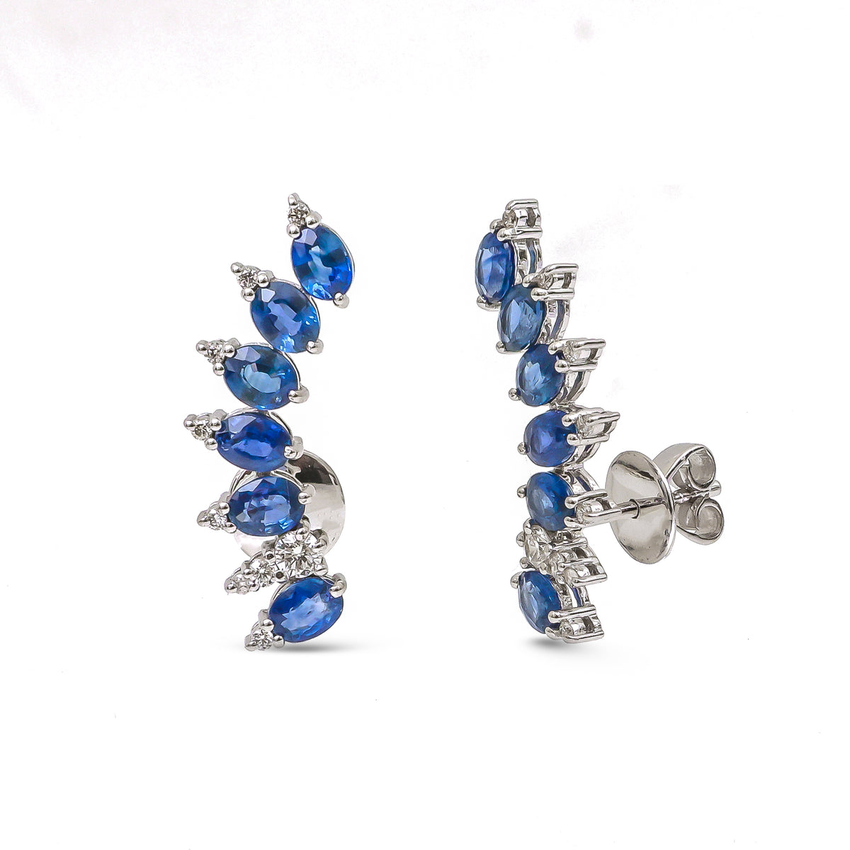 Blue Sapphire Diamond Earrings
