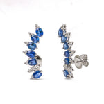 Blue Sapphire Diamond Earrings
