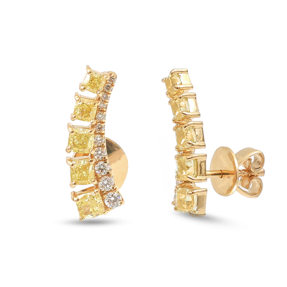 Yellow Diamond Diamond Earrings