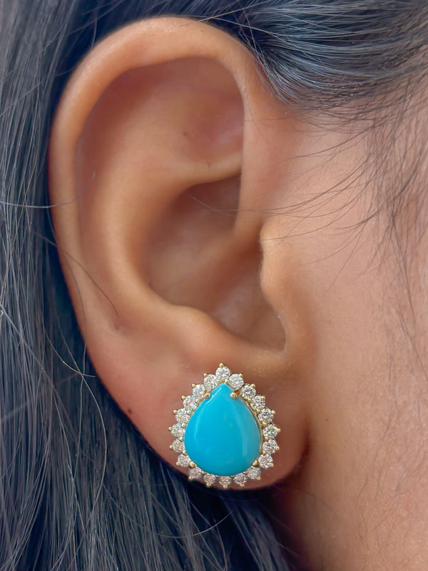 Turquoise Diamond Earrings