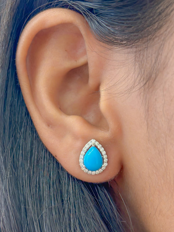 Turquoise Diamond Earrings