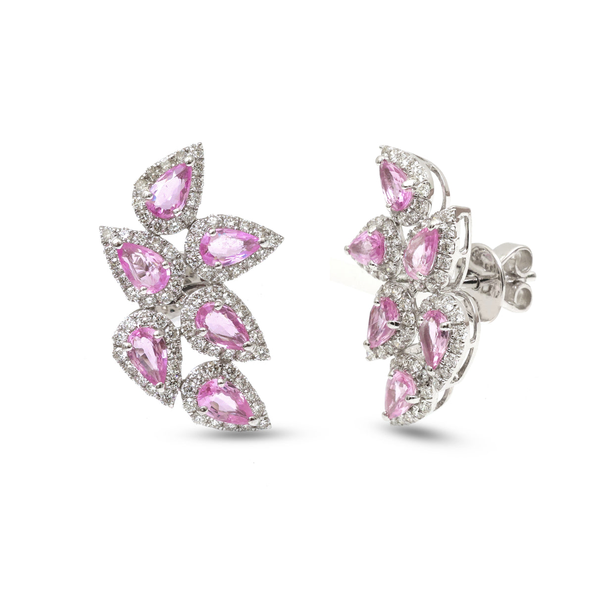 Pink Sapphire Diamond Earrings