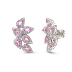 Pink Sapphire Diamond Earrings