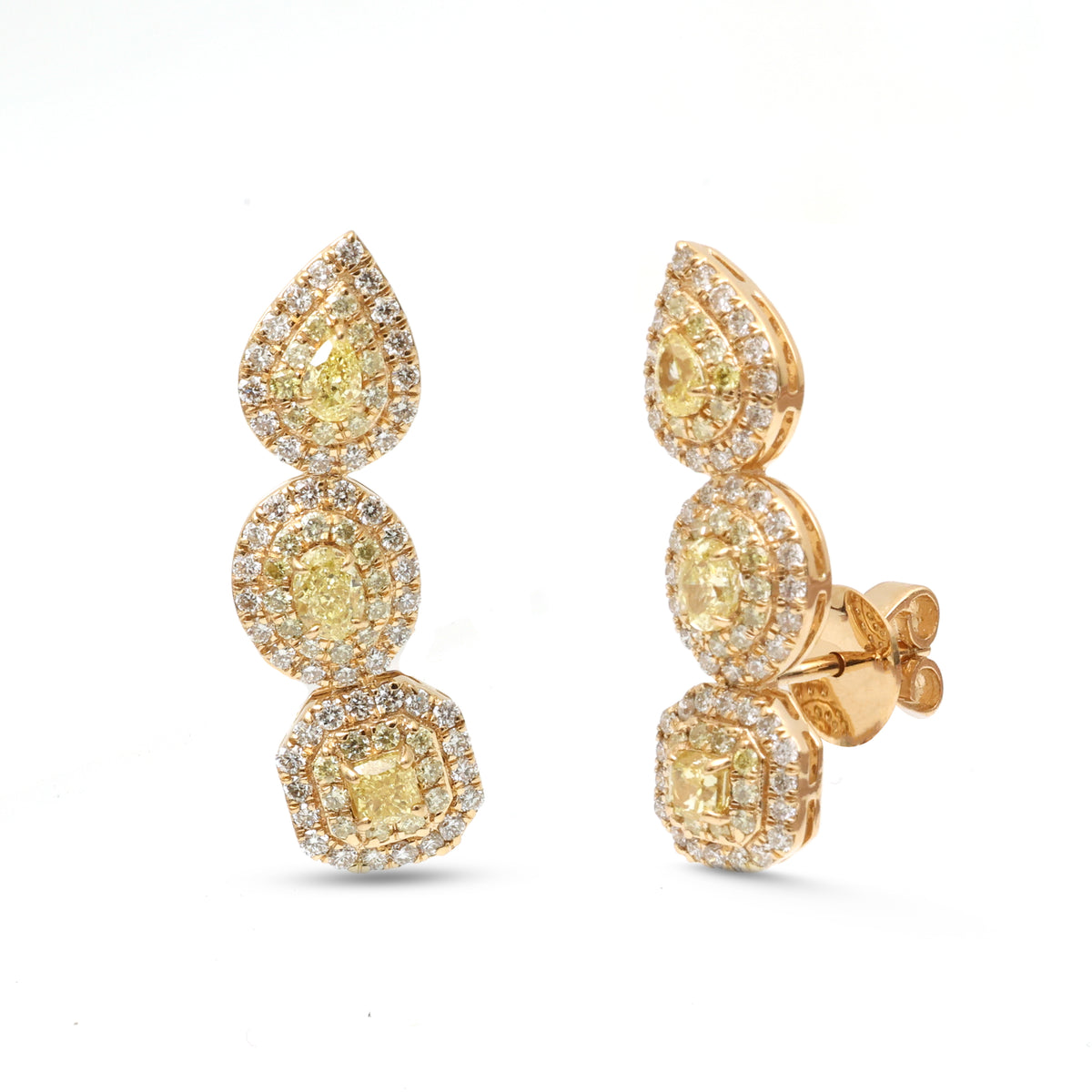 Yellow Diamond Diamond Earrings