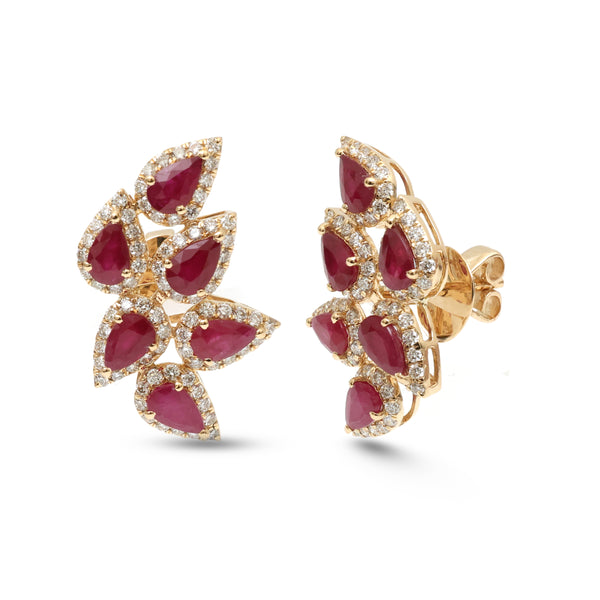 Ruby Diamond Earrings