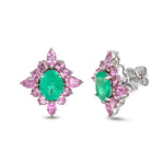 Emerald Pink Sapphire Earrings