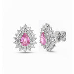 Diamond Pink Sapphire Earrings
