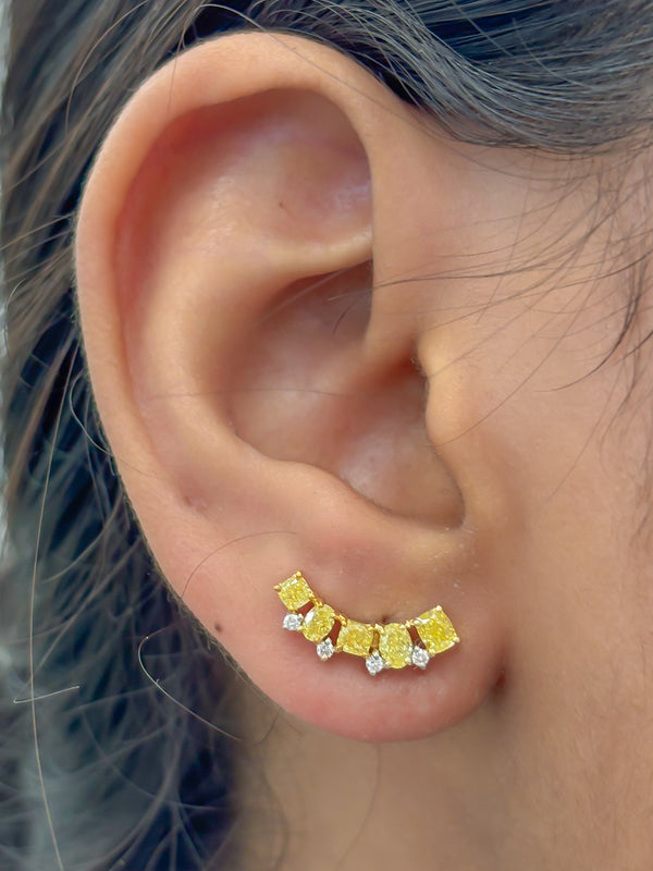 Yellow Diamond Diamond Earrings