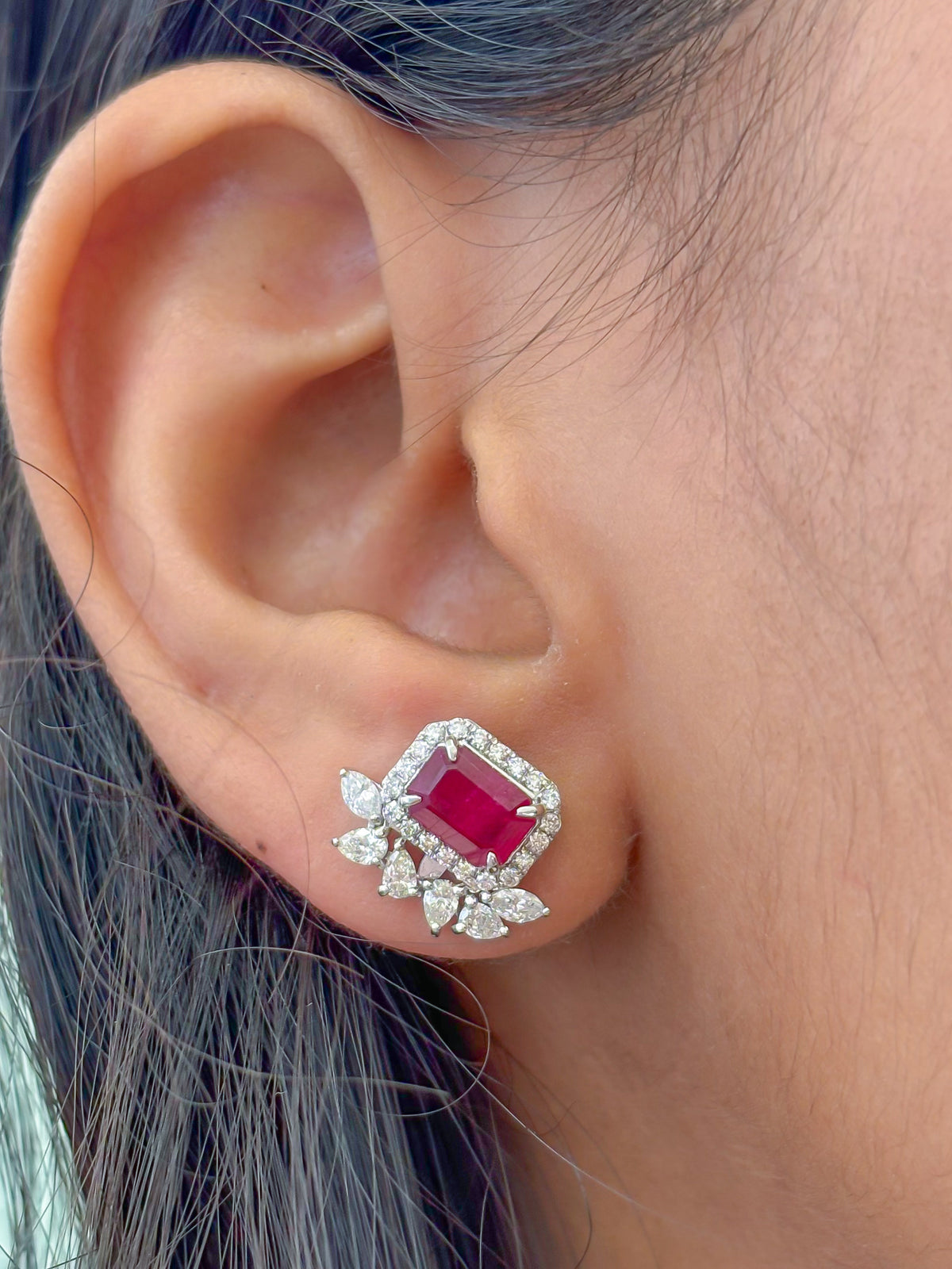 Ruby Diamond Earrings