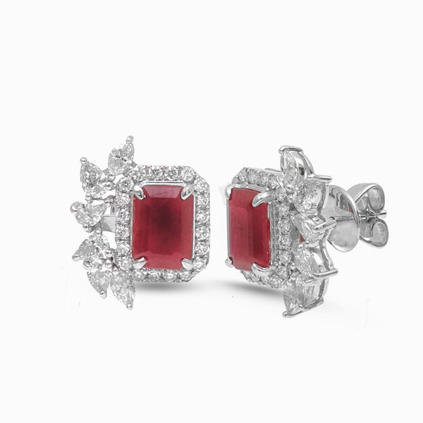 Ruby Diamond Earrings