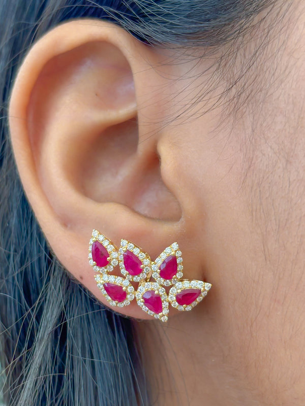 Ruby Diamond Earrings