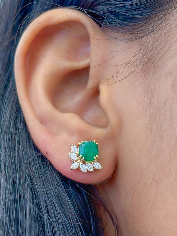 Emerald Diamond Earrings