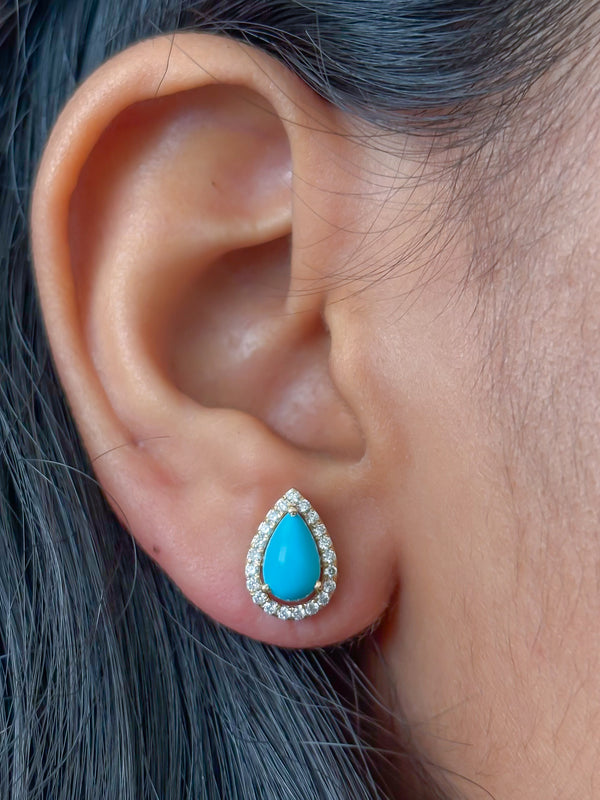 Turquoise Diamond Earrings