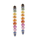 Rainbow Sapphire Diamond Earrings