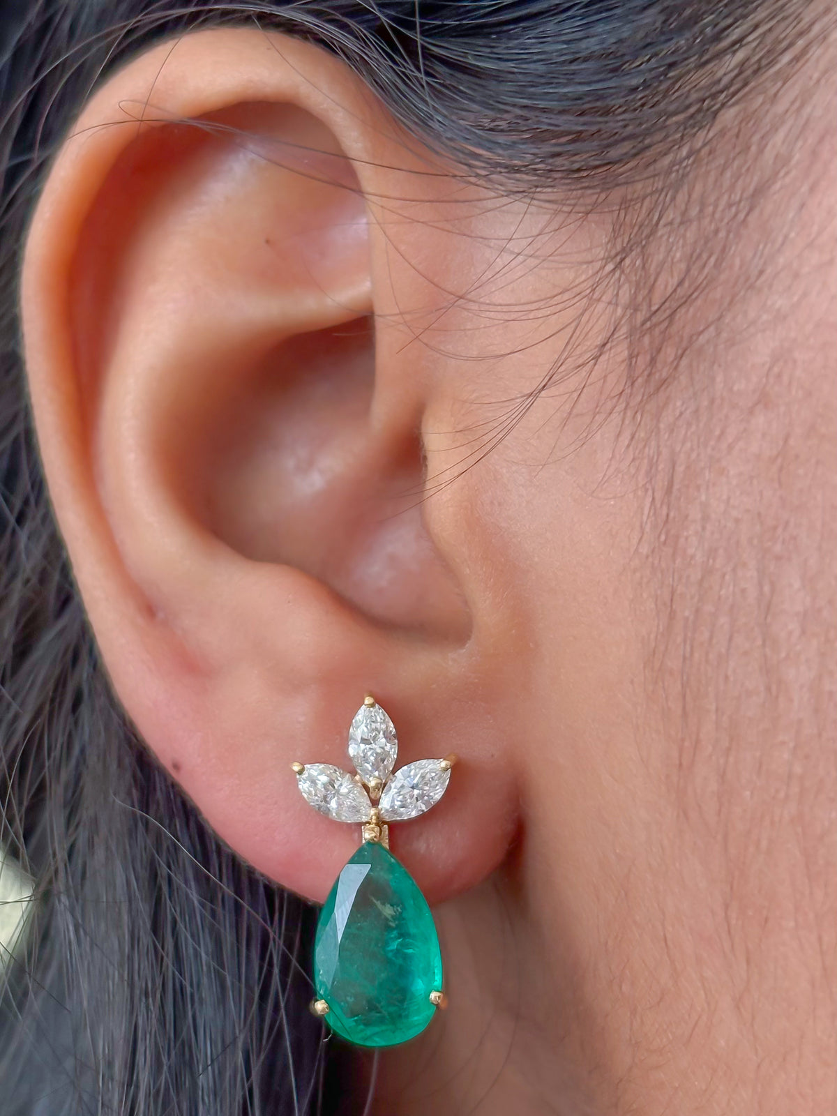 Emerald Diamond Earrings