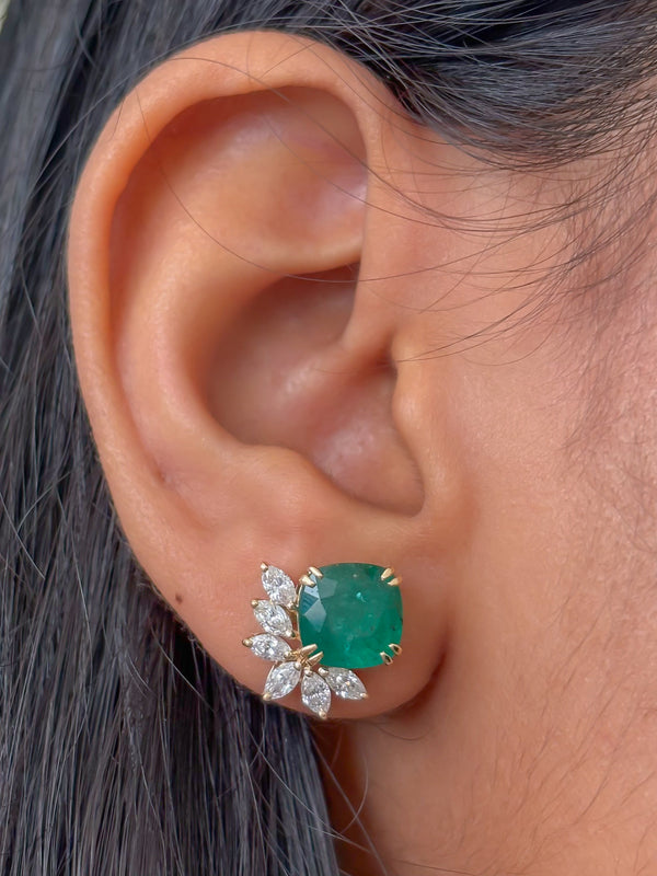 Emerald Diamond Earrings